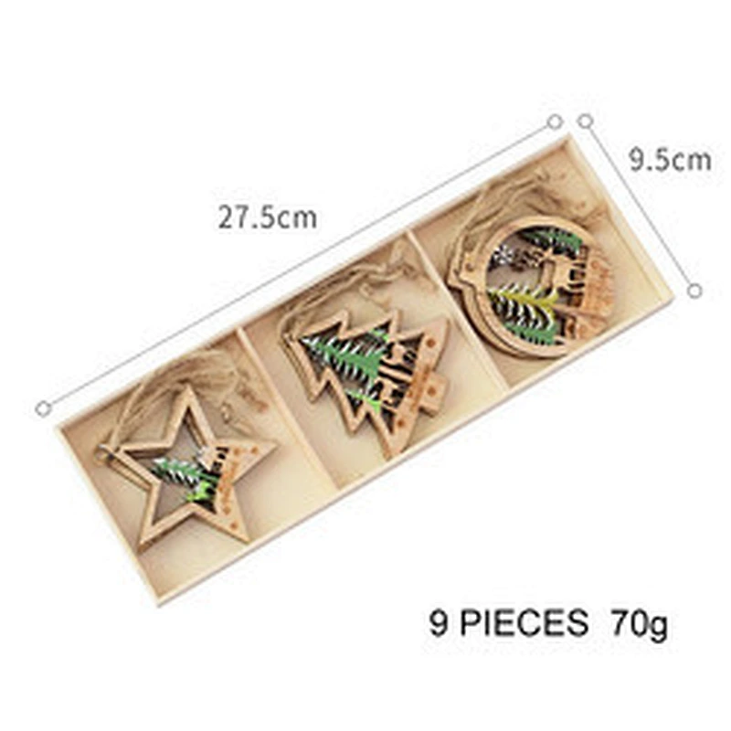 Christmas Wooden Pendant Hanging Wooden Christmas Tree Ornaments Xmas Ornaments Supplies For Diy Decoration