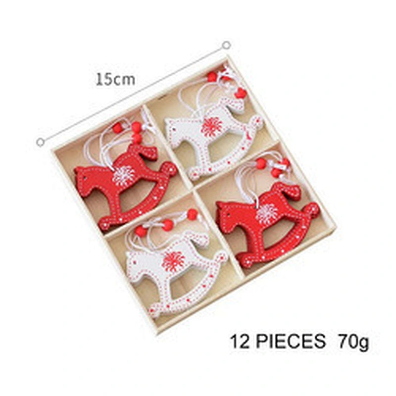 New Year Christmas Ornament Wooden Hanging Pendants Star Xmas Tree Bell Christmas Decorations For Home