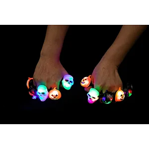 18 Pcs Spooky Fashion Halloween Led Light Up Rings Glow for Halloween Party