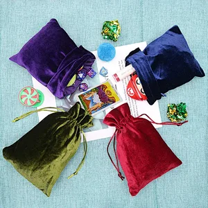 Custom Size Soft Velvet Gift Bags Velvet Drawstring Pouches for Tarot Rune Jewelry Crystal