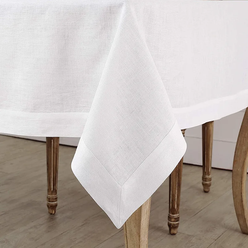 100% Pure Linen Rectangle Cotton Tablecloth for Fall Thanksgiving Christmas Holidays
