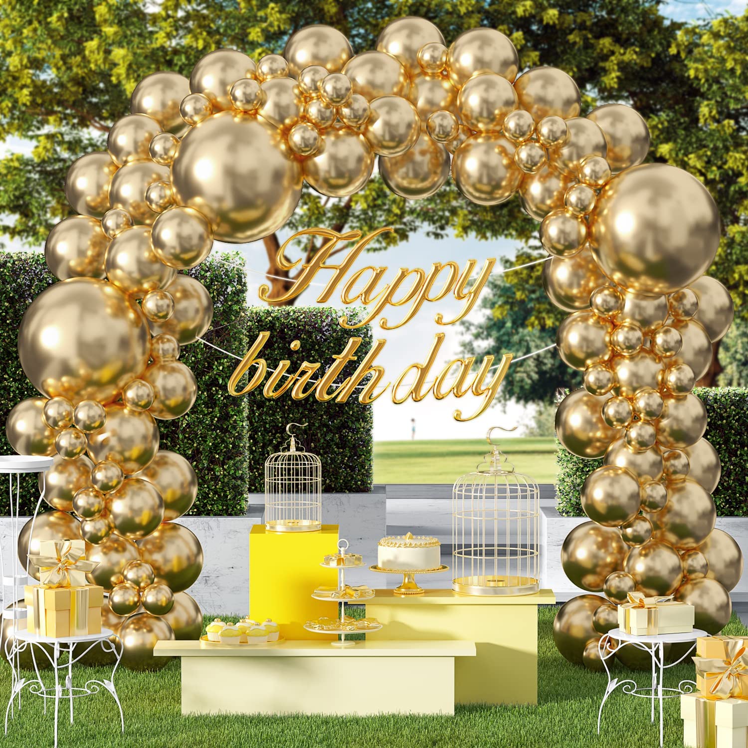 101PCS 18In 12In 10In 5In old Metallic Chrome Latex Balloon Arch Garland Kit for Wedding