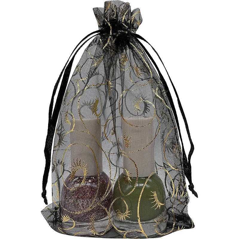 Custom Size Rainbow Organza Bags 4x6 inch for Jewelry Drawstring Mesh Gift Bags for Wedding Party Favor Pouches Christmas Bags