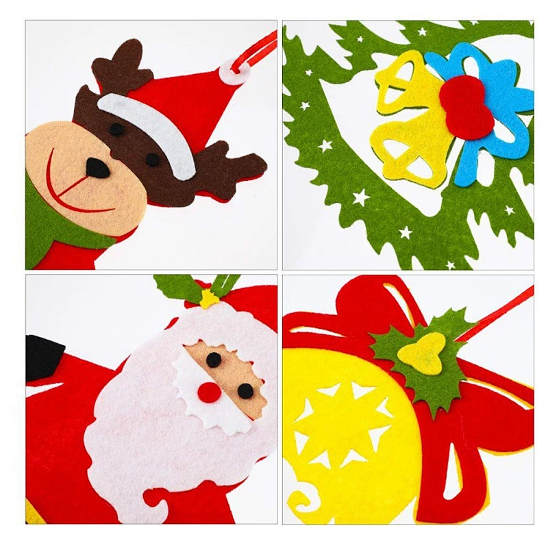 2023 Red Felt Cloth Christmas Tree Ornament Hanging Pendants With Rope For Diy Xmas Tree Decorate Hotel Party Home Ornaments
