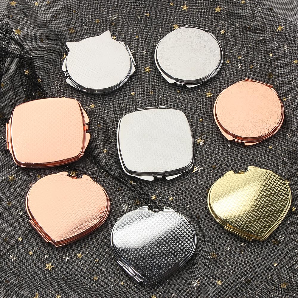 Makeup Small Compact Cosmetic Mirror Sublimation Blank Custom Engraving Logo Hot Transfer Print Pocket Mirror