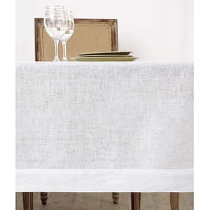 100% Pure Linen Rectangle Cotton Tablecloth for Fall Thanksgiving Christmas Holidays