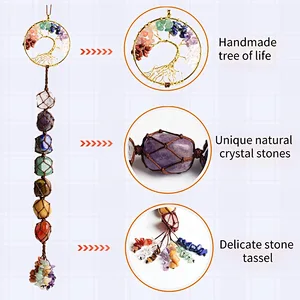 Stones Healing Crystals Wall Ornament Meditation Hanging Ornament Dream Catcher