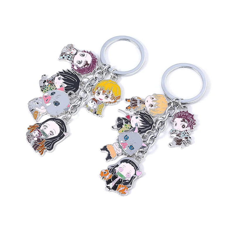 Wholesale Demon Slayer Rengoku Nezuko Anime Hanafuda Chain Kimetsu No Yaiba Tanjiro Keychain for men women
