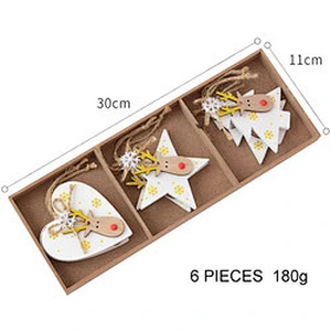 New Design Merry Christmas Tree Hanging Party Decoration Christmas Wooden Ornaments Ball Set