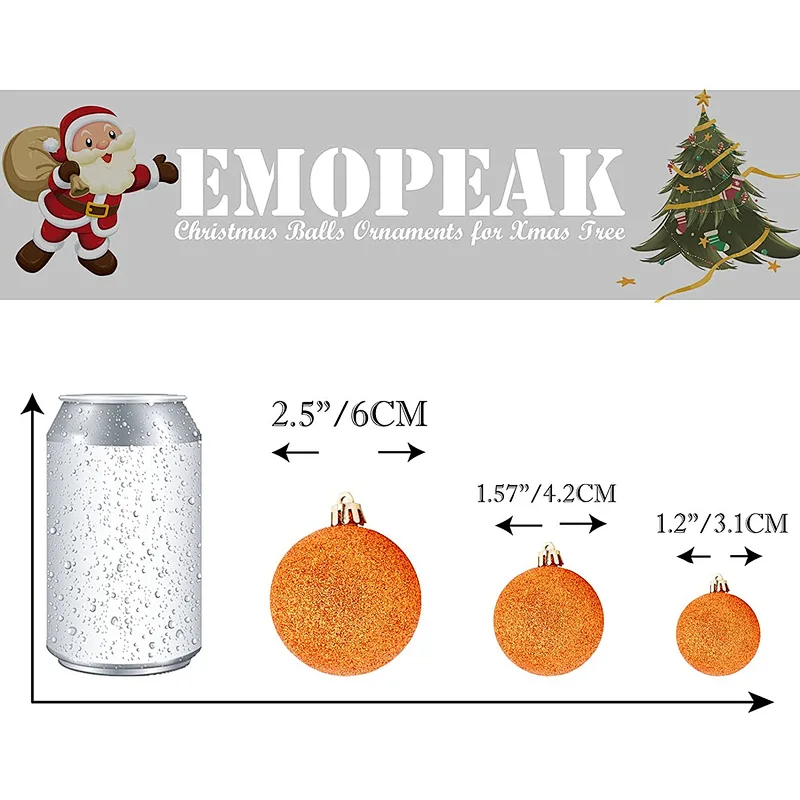 24 Pcs Christmas Tree Decorations Hanging Ball Christmas Ball Ornaments for Christmas Tree