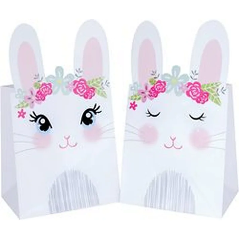 Easter Paper Bags for Kids Easter Cute Bunny Paper Treat Bags