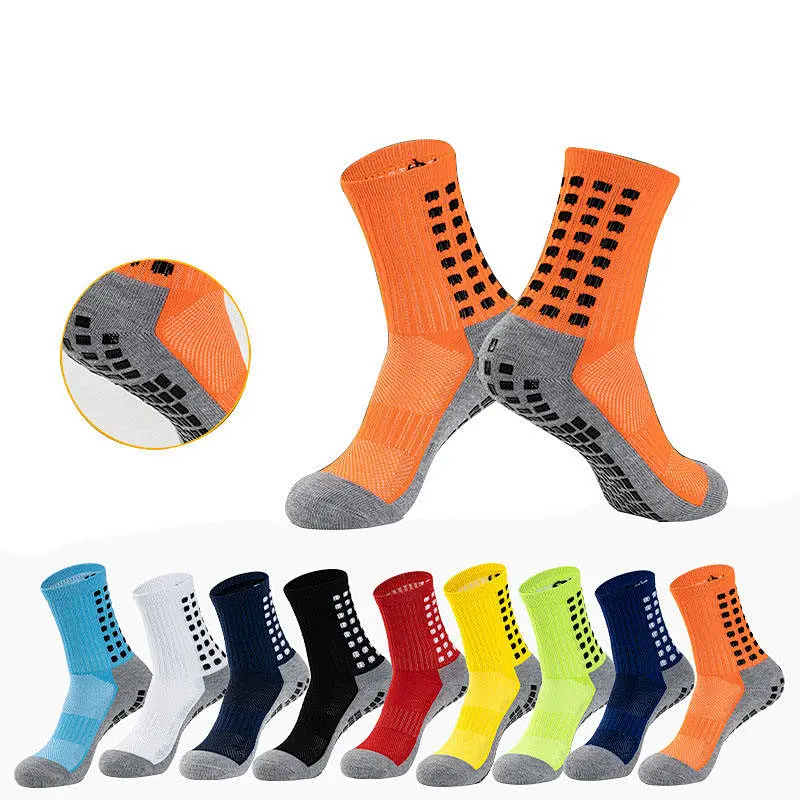 Athletic Terry Grip Mens Soccer Socks Anti Slip Sport Football Socks