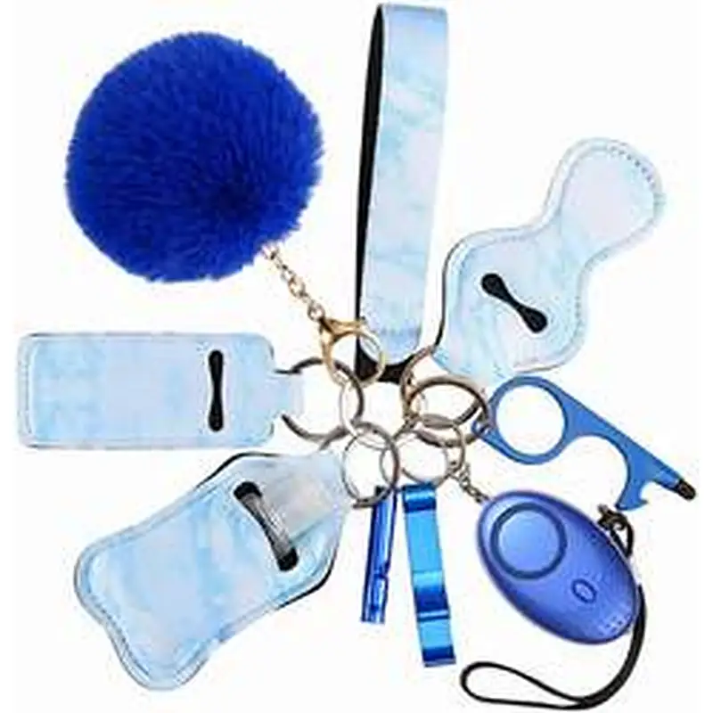 Wholesale 11pcs/set Personal Self-defense Protection Key Chain Bulk Custom Women Self Defense Keychain Sets Accessories