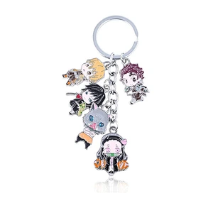 Wholesale Demon Slayer Rengoku Nezuko Anime Hanafuda Chain Kimetsu No Yaiba Tanjiro Keychain for men women