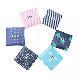 Custom Logo Grocery Eco-friendly Foldable Ripstop Carry Nylon Bags Reusable Folding Polyester Shopping Bag