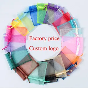 Hot Sale Custom Organza Jewelry Gift Bag White Wedding Favor Bags With Drawstring