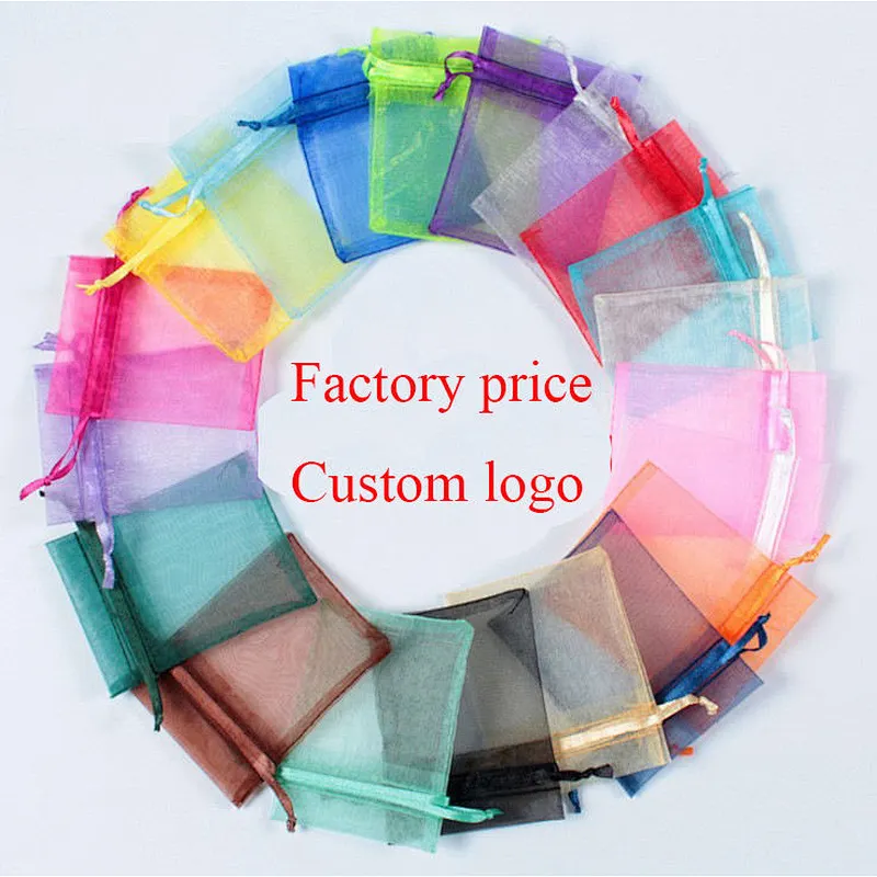 Hot Sale Custom Organza Jewelry Gift Bag White Wedding Favor Bags With Drawstring