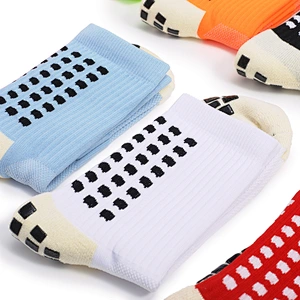 Custom Made Logo Packaging Anti Slip Socks Non Slip Soccer Athletic Sport Football Grip Socks For Men