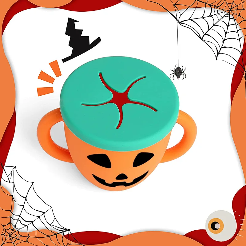 Halloween Pumpkin Silicone Snack Cups For Toddlers