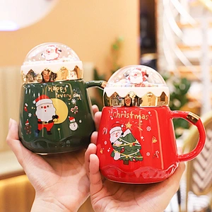 New Item Cute Ceramic Mug Merry Christmas Funny Porcelain Coffee Mugs Christmas Coffee Mug