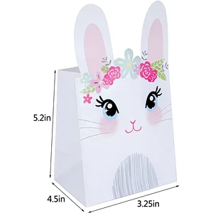 Easter Paper Bags for Kids Easter Cute Bunny Paper Treat Bags