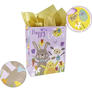 Easter Creative Set Large Paper Shopping Gift Bag with Card Tissue Paper