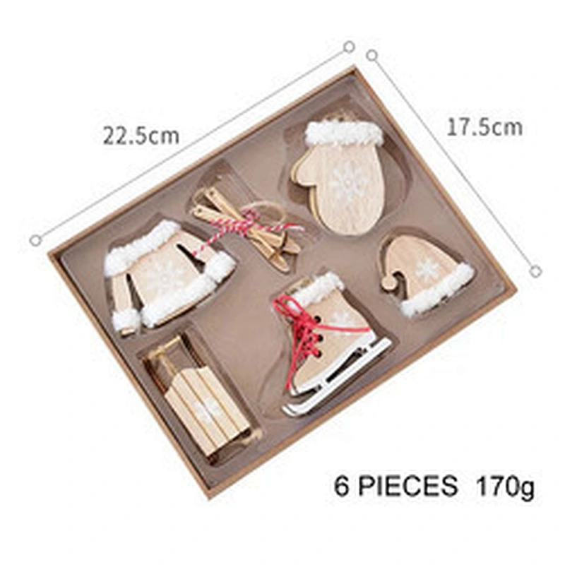 New Year Christmas Ornament Wooden Hanging Pendants Star Xmas Tree Bell Christmas Decorations For Home