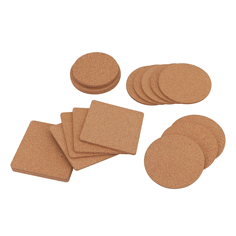 Natural Cork Coasters,Round Wooden Coaster Set,Reusable Coasters For Sheat-resistant Cold Drink