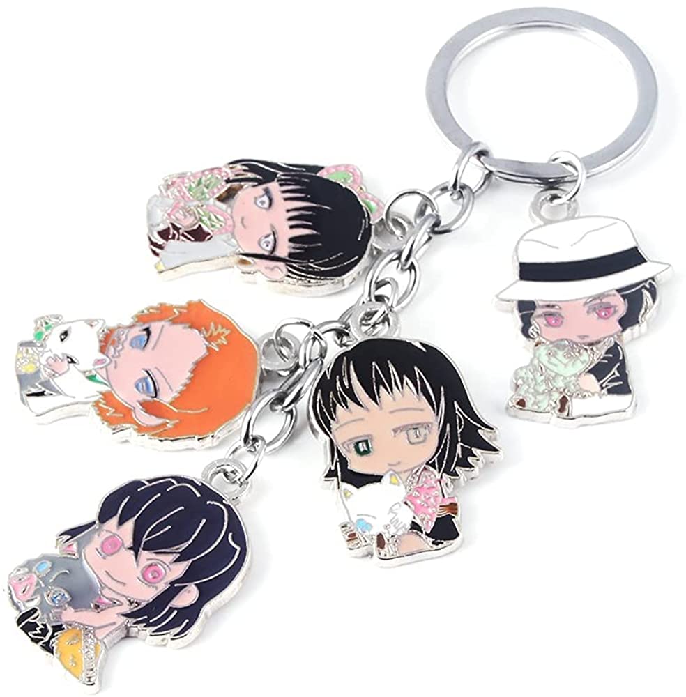 Hot Sale Demon Slayer Rengoku Nezuko Anime Hanafuda Chain Kimetsu No Yaiba Tanjiro Demon Slayer Keychain for Fans