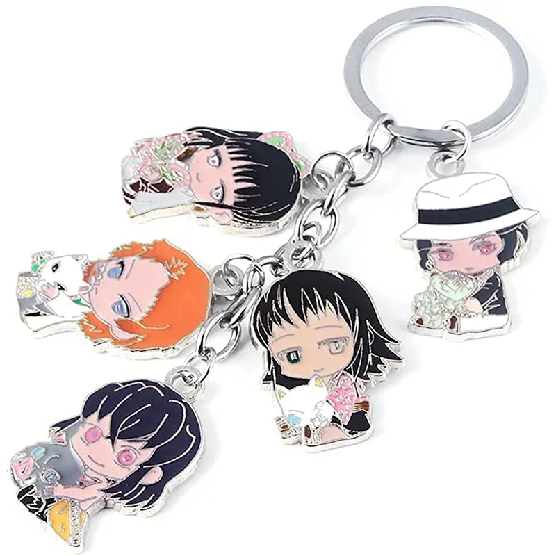 Hot Sale Demon Slayer Rengoku Nezuko Anime Hanafuda Chain Kimetsu No Yaiba Tanjiro Demon Slayer Keychain for Fans