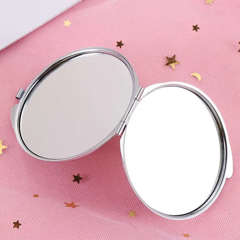 Portable Heat Transfer Blank Personal Sublimation Cosmetic Pocket Hand Mirror Compact Make Up Metal Mirrors