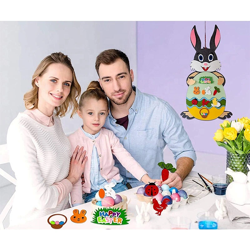 2023 Diy Felt Easter Bunny Wall Hanging Toys Gifts For Easter Party Kids Rabbit Decorations