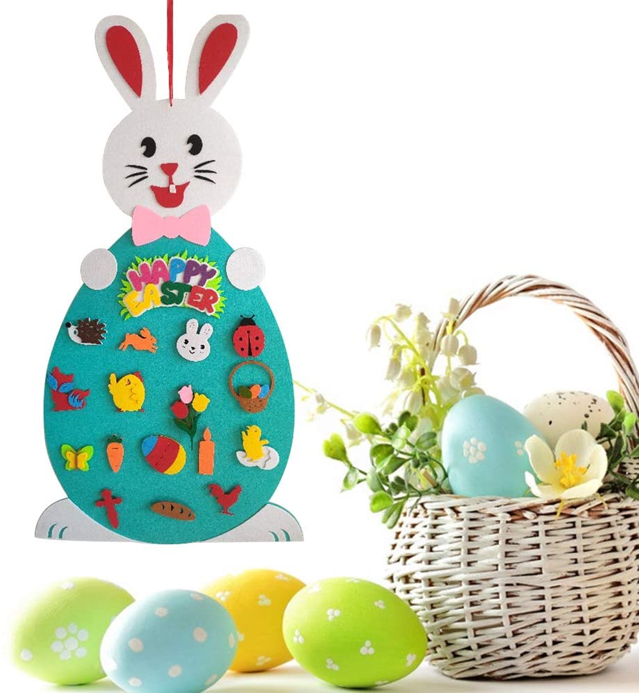 2023 Easter Felt Pendant Kid Diy Game Gift Easter Bunny Decoration Rabbit Egg Home Door Wall Decoration