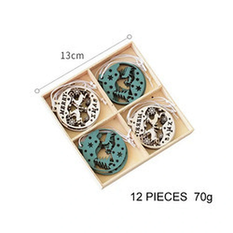 New Arrival Christmas Diy Accessories Crafts Creative Wooden Christmas Ornaments Set