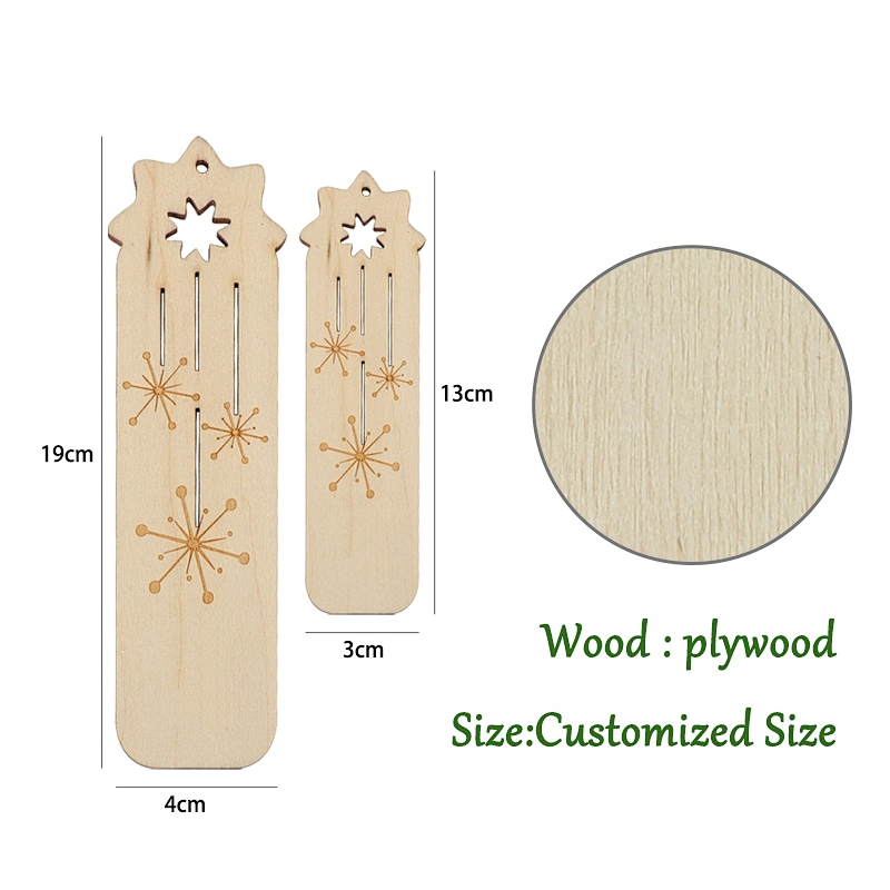 Snow Shape Christmas Ornaments Mini Wooden Christmas Tree Wooden Sign Ornaments