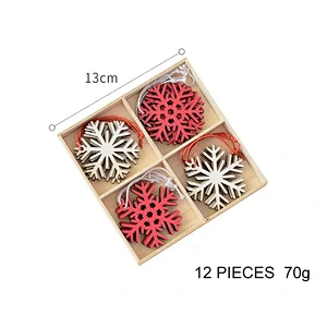 New Design Merry Christmas Tree Hanging Party Decoration Christmas Wooden Ornaments Ball Set