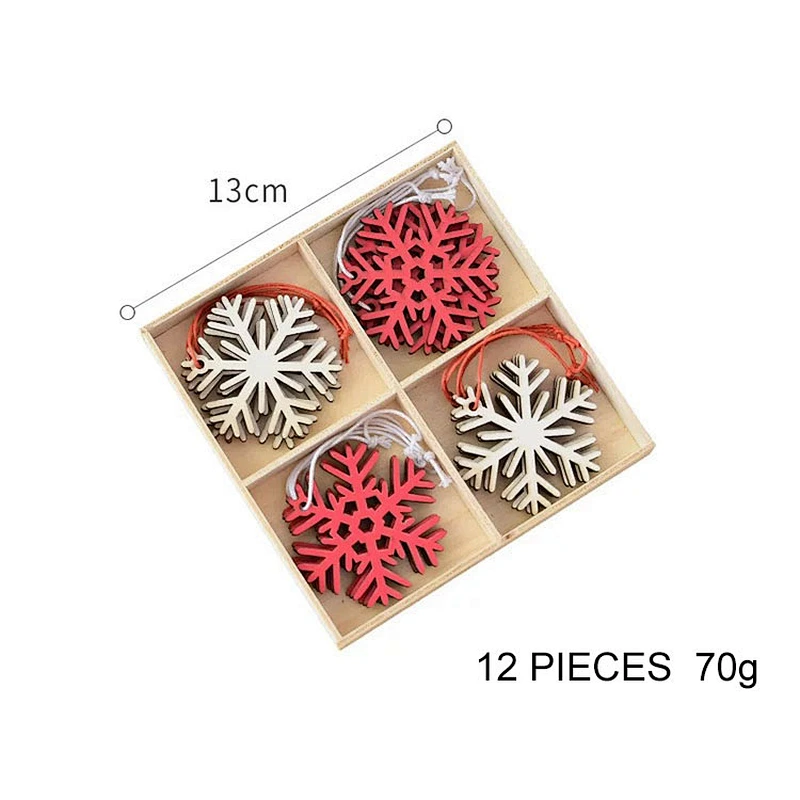 New Design Merry Christmas Tree Hanging Party Decoration Christmas Wooden Ornaments Ball Set