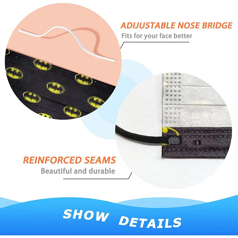 Festival Kids Boys Girls Children 3Ply Earloop Breathable Kids Party Mask