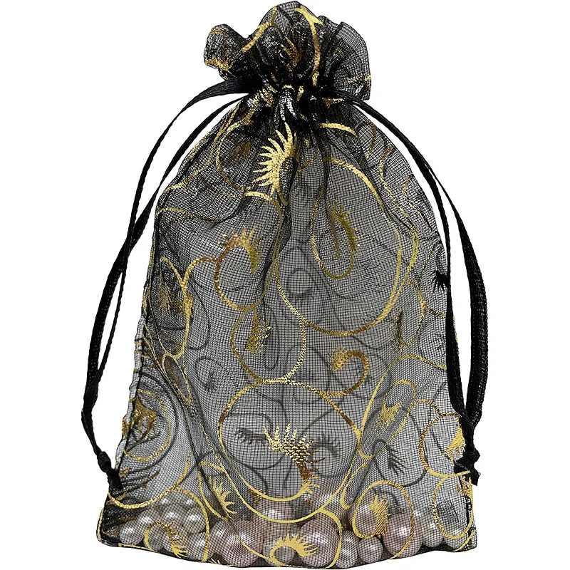 Custom Size Rainbow Organza Bags 4x6 inch for Jewelry Drawstring Mesh Gift Bags for Wedding Party Favor Pouches Christmas Bags