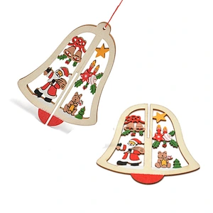 Hot Sale Laser Cut Ornament Wooden Hanging Pendant Christmas Tree Decoration