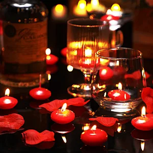 Custom Size 50 Pieces Unscented Valentine's Day Red Floating Candles