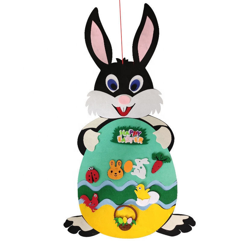 2023 Felt Easter Bunny Toy Easter Bunny And Egg Pendant Children Intelligence Cultivation Fun Toy