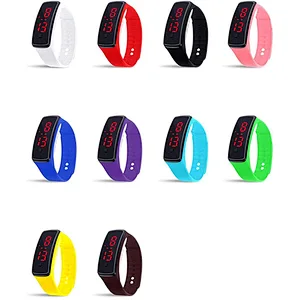 LED Digital Cute Cartoon Colorful Watch Silicone Soft Strap Stylish Wristband Waterproof for Boy Girl Kids