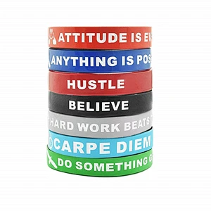 Oem Luminous Rubber Silicone Motivational Wrist Bands Customized Silicone Wristbands Bracelets Glowing Rubber Silicone Wristband