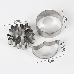 Promotional Bakeware Cookie Tools Star Shape Cookie Cutter Heart Shape Stainless Steel 3d Cookie Mould