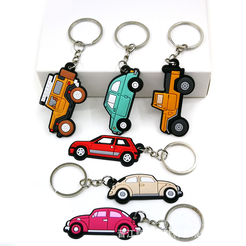 Factory Promotion Rubber Key Chains Key Holder Custom Shape 2d Or 3d Soft Pvc Key Rings White Rubber Keychain Cartoon Set