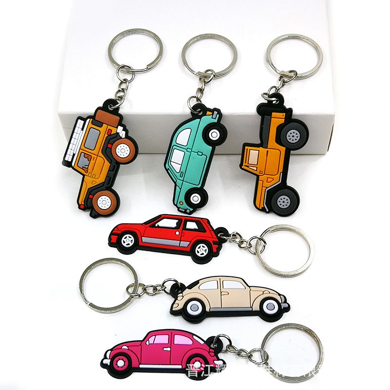 Factory Promotion Rubber Key Chains Key Holder Custom Shape 2d Or 3d Soft Pvc Key Rings White Rubber Keychain Cartoon Set