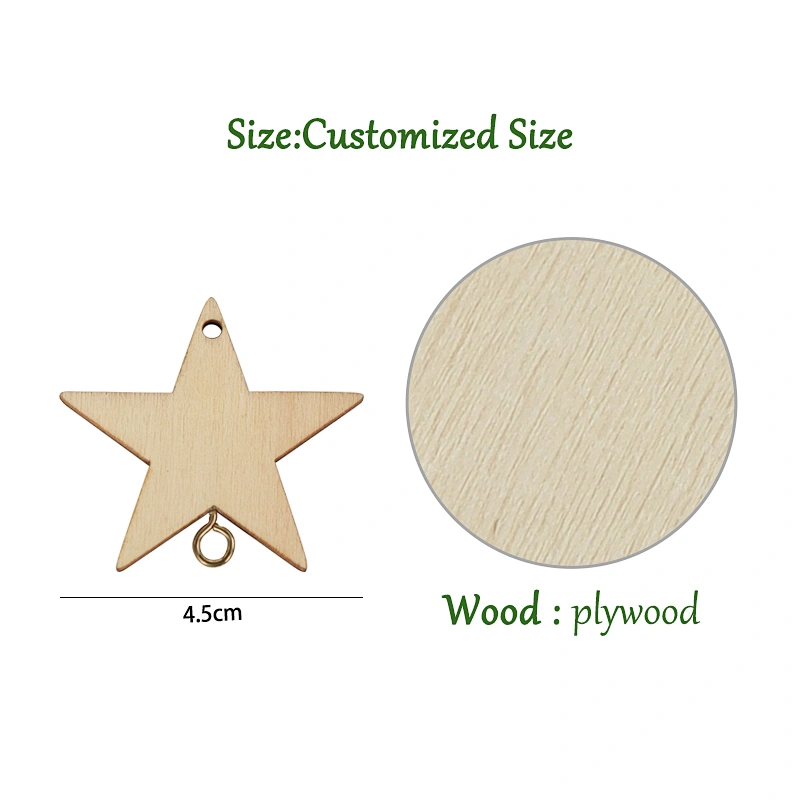Mini Star Festival Wood Gift Christmas Ornaments Wooden Christmas Tree Wooden Star Ornaments