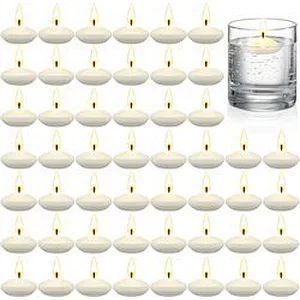 Red 50 Pieces 1.5 Inch Valentine's Day Floating Candles for Centerpieces Floating Candles