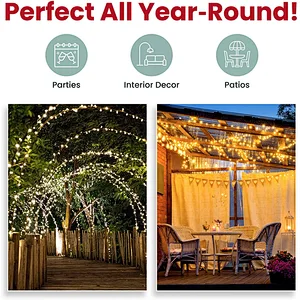 Christmas Lights 100-Count Clear Green Wire Christmas Lights Set Xmas Tree Lights for Christmas Decorations